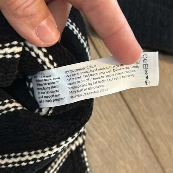 EILEEN FISHER CHENILLE 100% ORGANIC COTTON STRIPED SWEATER EUC SIZE MEDIUM - Picture 6 of 6